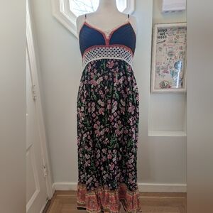 Floral maxi dress with crochet top